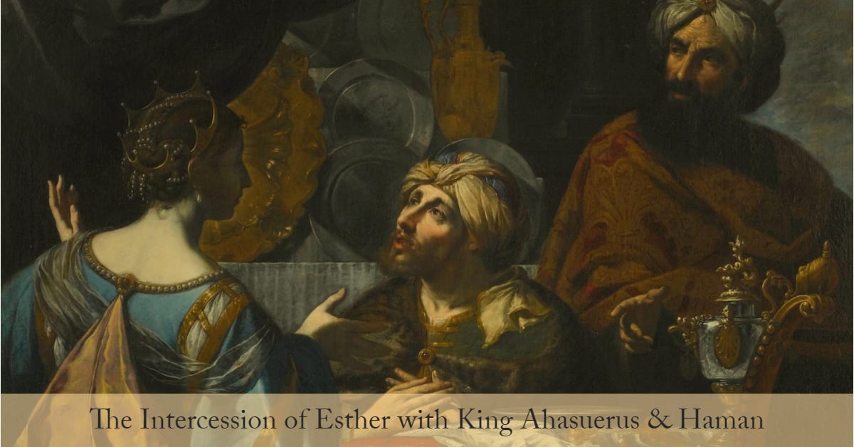 esther intervening with king and haman