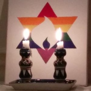 Shabbat candles at city congregation