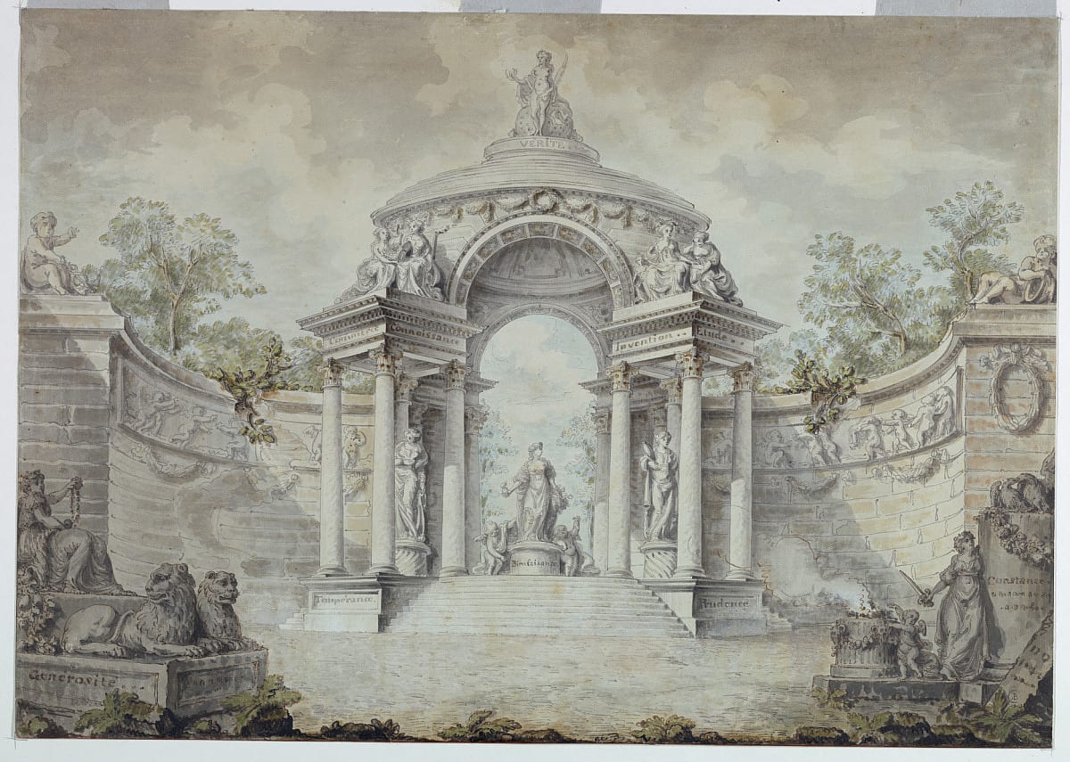 Exedra in a Park Dedicated to the Virtues and Human Activities by Jean-Charles Delafosse